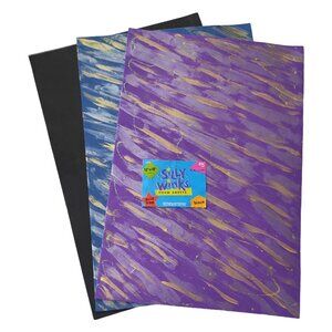 Hand-Painted Crafting Foam Purple, Blue, Black Sheets with Gold and Silver